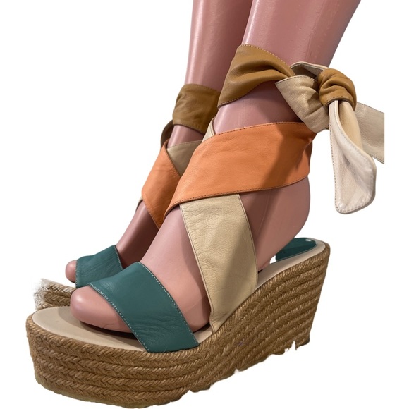 Chloe Ankle Tie Wedge Espadrille Sandal - Picture 3 of 9